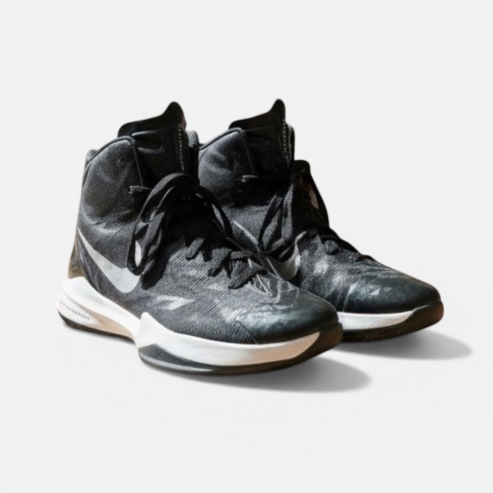 Nike Hyperquickness‎ Mens 8 Basketball Shoes Black Lunarlon High Top Sneakers